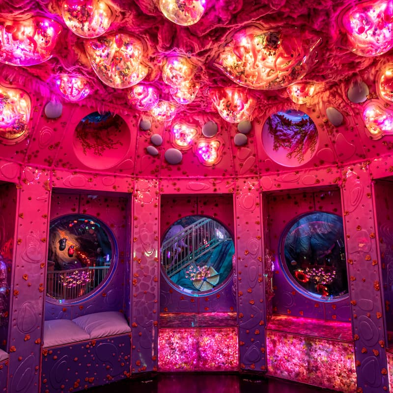 A room in the Denver location of Meow Wolf, a "convergence" themed interactive art gallery.