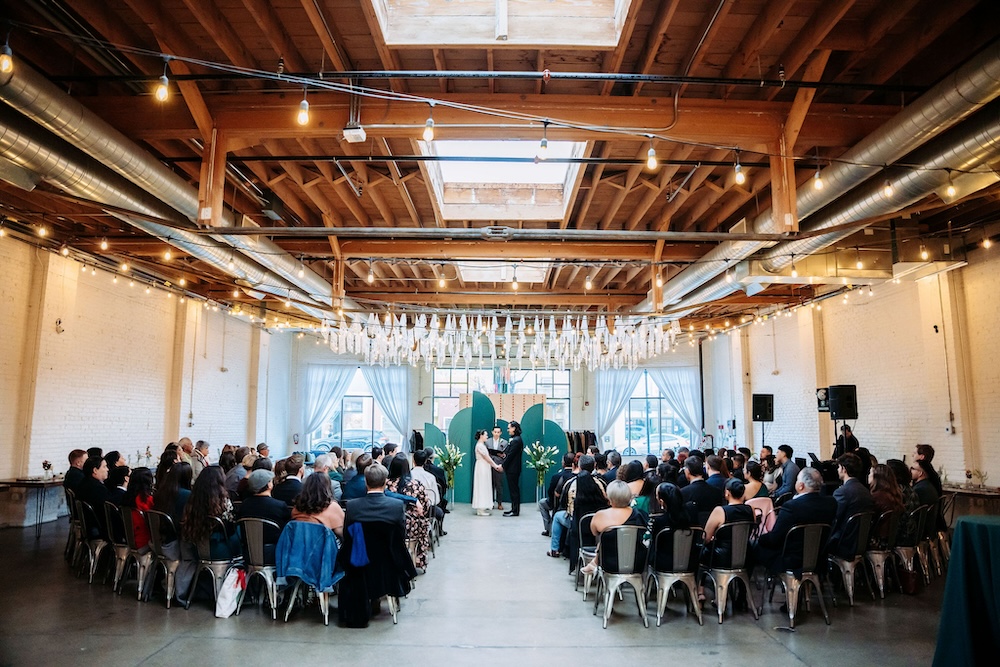 Wedding ceremony at SKYLIGHT in Denver, CO