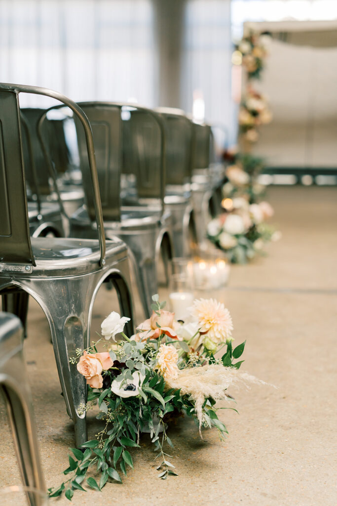 Chairs setup for a wedding ceremony