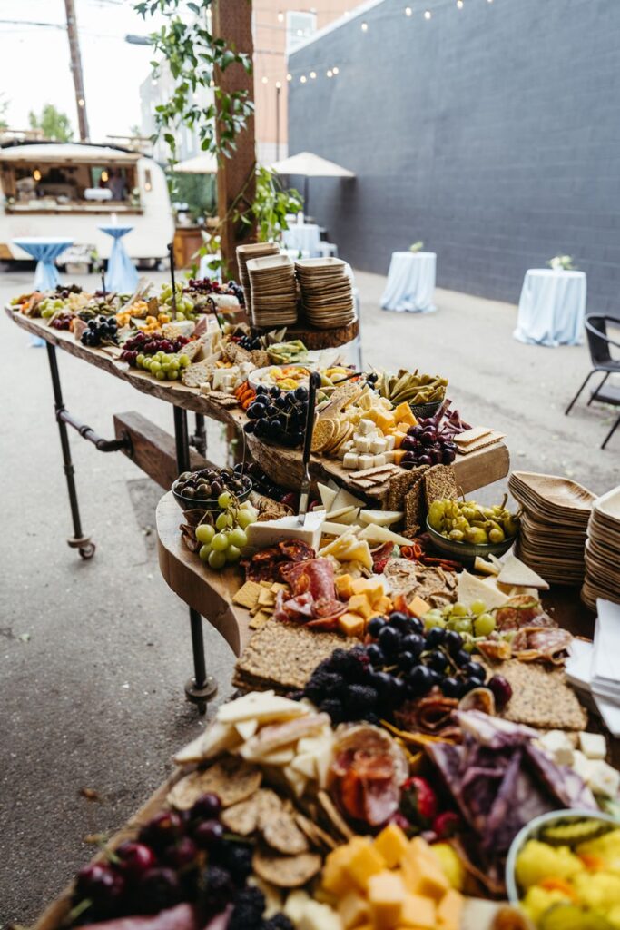 Charcuterie display outside at SKYLIGHT