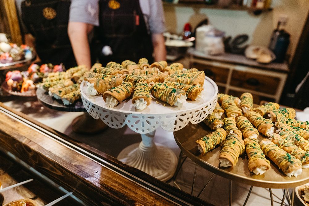 Canolis on a dessert station at SKYLIGHT