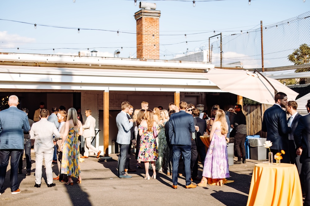 Guests enjoying SKYLIGHT's outdoor patio