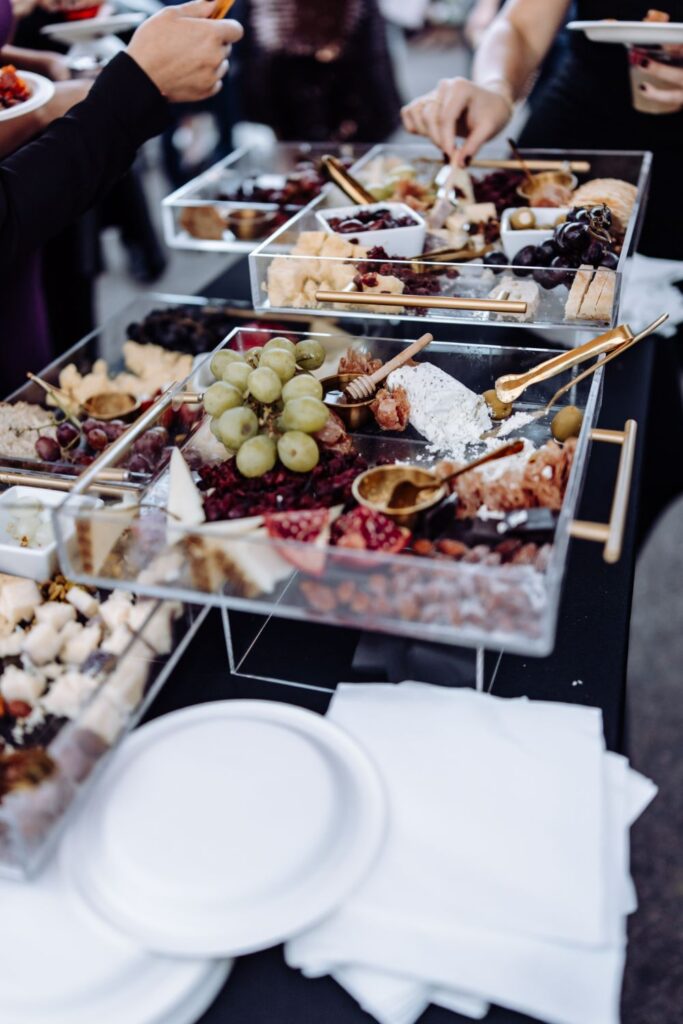 Charcuterie display outside on SKYLIGHT's patio