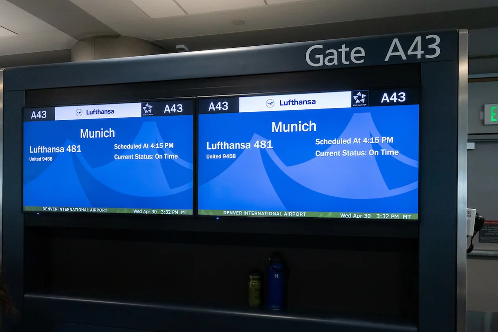 Inaugural flight landing at DIA from Munich