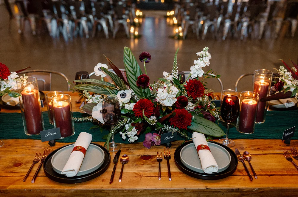 Sweetheart table for winter wedding at SKYLIGHT