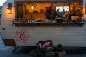 Love Pop catering setup at SKYLIGHT in Denver, CO