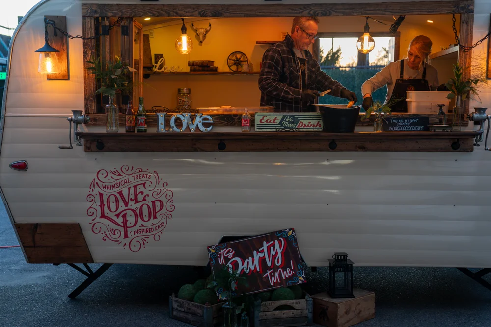 Love Pop catering setup at SKYLIGHT in Denver, CO