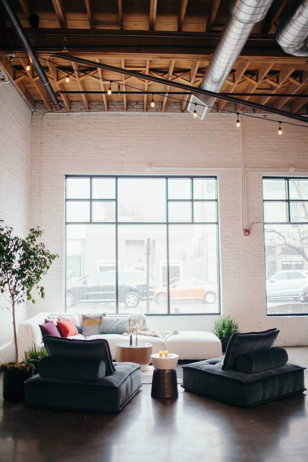 Lounge area at a nonprofit gala at SKYLIGHT in Denver, CO